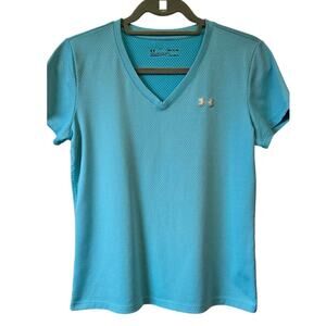 Under Armour Tshirt Womens S Light Blue Aqua Loose Fit HeatGear